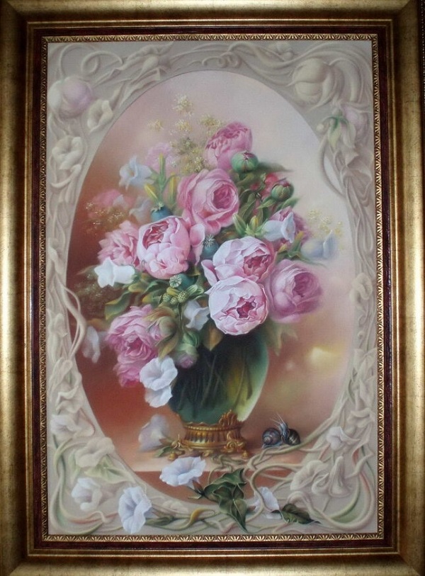 peonies in frame