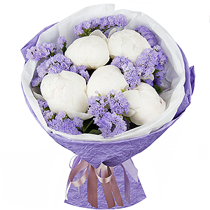 White peonies with delivery Yekaterinburg