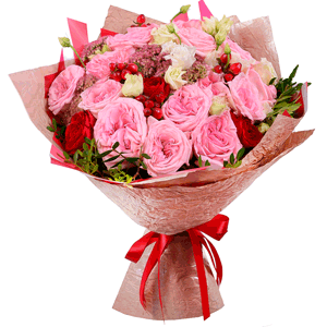 Arrangement of 20 peony roses with delivery Yekaterinburg