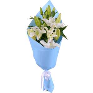 Arrangement of 3 white lilies with delivery Yekaterinburg