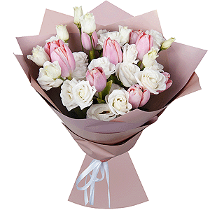 Arrangement of 15 tulips with delivery Yekaterinburg