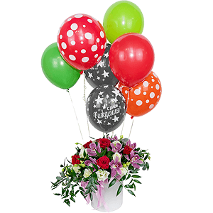 Wood nymph with balloons with delivery Yekaterinburg