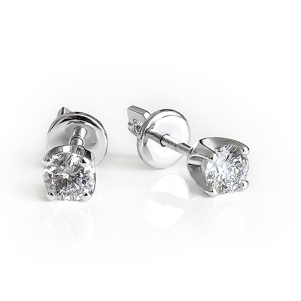 Gold Stud Earrings YULUMIA With a 0.9 Carat Diamond with delivery Yekaterinburg