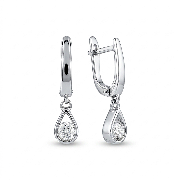 Diamond drop earrings YULUMIA with delivery Yekaterinburg