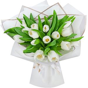 White tulips with delivery Yekaterinburg