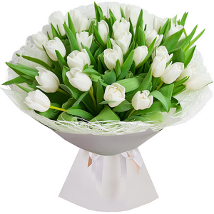 White tulips with delivery Yekaterinburg