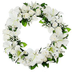 Funeral wreath of roses and lilies with delivery Yekaterinburg