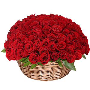Basket of 101 red roses with delivery Yekaterinburg