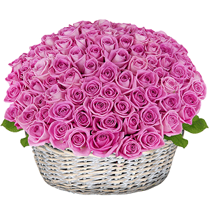 Basket of 101 pink roses with delivery Yekaterinburg