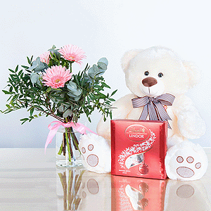 Gift set "Gerberas, teddy bear and sweets" with delivery Yekaterinburg