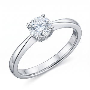 White Gold Ring with a Synthetic Diamond 1ct (Pre-order) with delivery Yekaterinburg