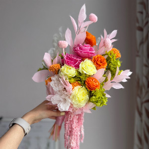 Tropical Breeze Bridal Bouquet With Stabilized Flowers with delivery Yekaterinburg