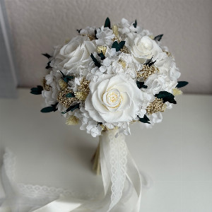Crystal Dawn Bridal Bouquet With Stabilized Flowers with delivery Yekaterinburg