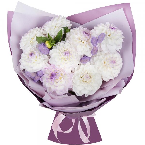 White Dahlia - 15, Dried flowers decor, Wrapping Paper