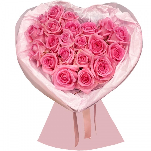 Pink rose 50 cm - 33, Bouquet frame structure, Wrapping Paper