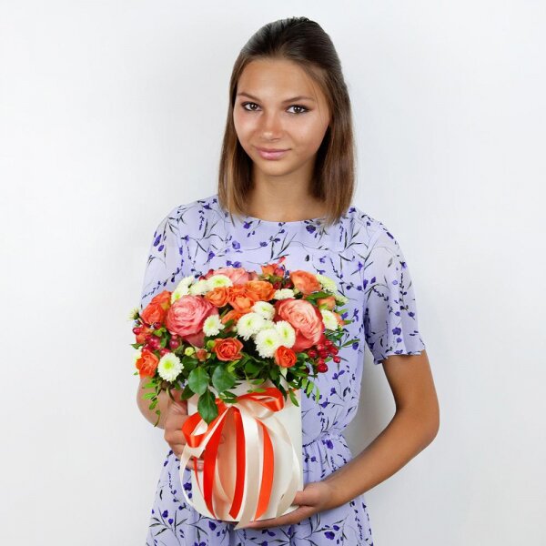 Композиция "Сердцеедка" с розами